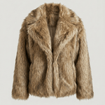 Velira Emily | Faux Fur Cropped Winter Jacket Ruda / S Emily | Dirbtinio kailio trumpa žiemos striukė
