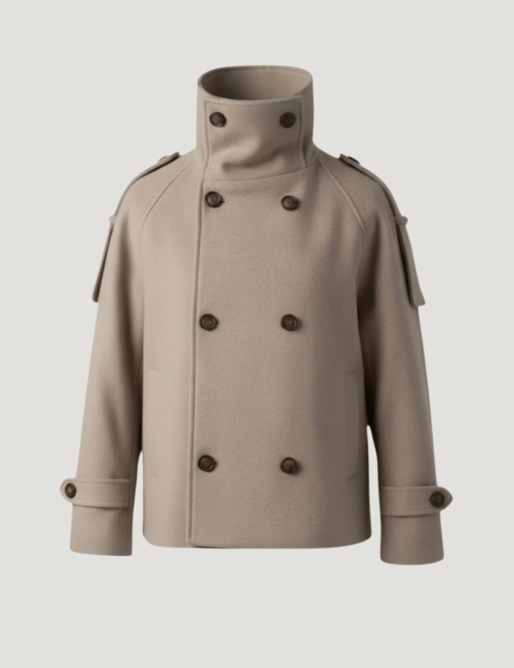 Velira Evie | High-Neck Wool Jacket Bežinė / XS Evie | Aukštos Kaklo Vilnos Švarkas