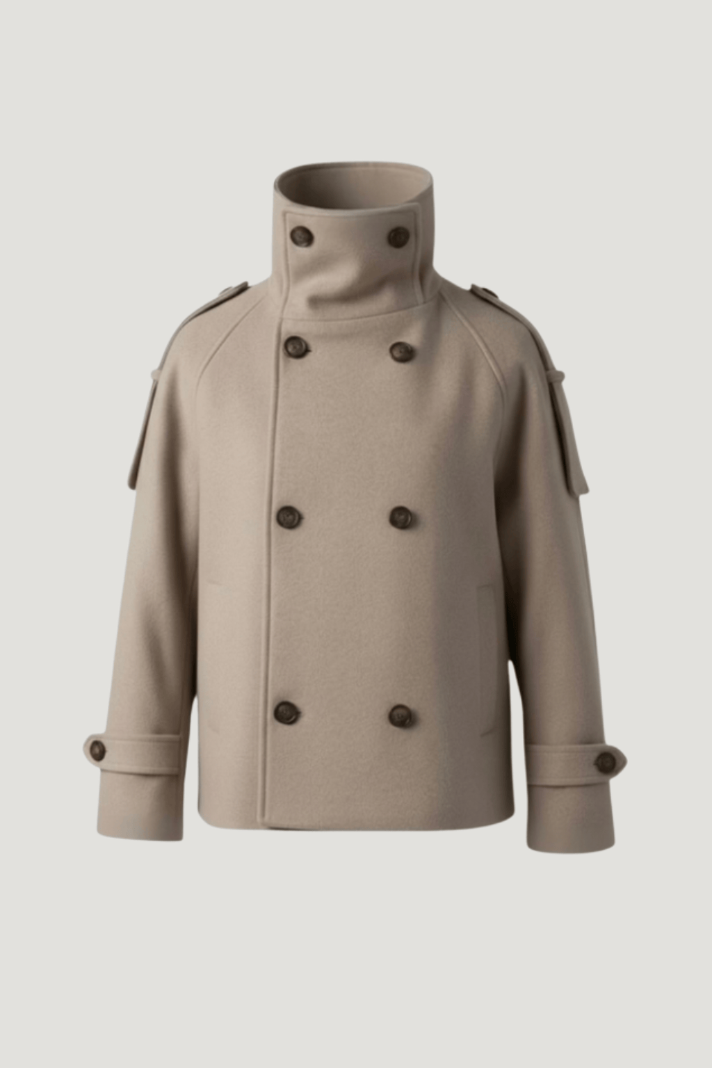 Velira Evie | High-Neck Wool Jacket Bežinė / XS Evie | Aukštos Kaklo Vilnos Švarkas
