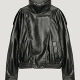Velira Felicia | Oversized High-Neck Faux Leather Jacket Felicia | Per didelis aukštas kaklas dirbtinės odos švarkas