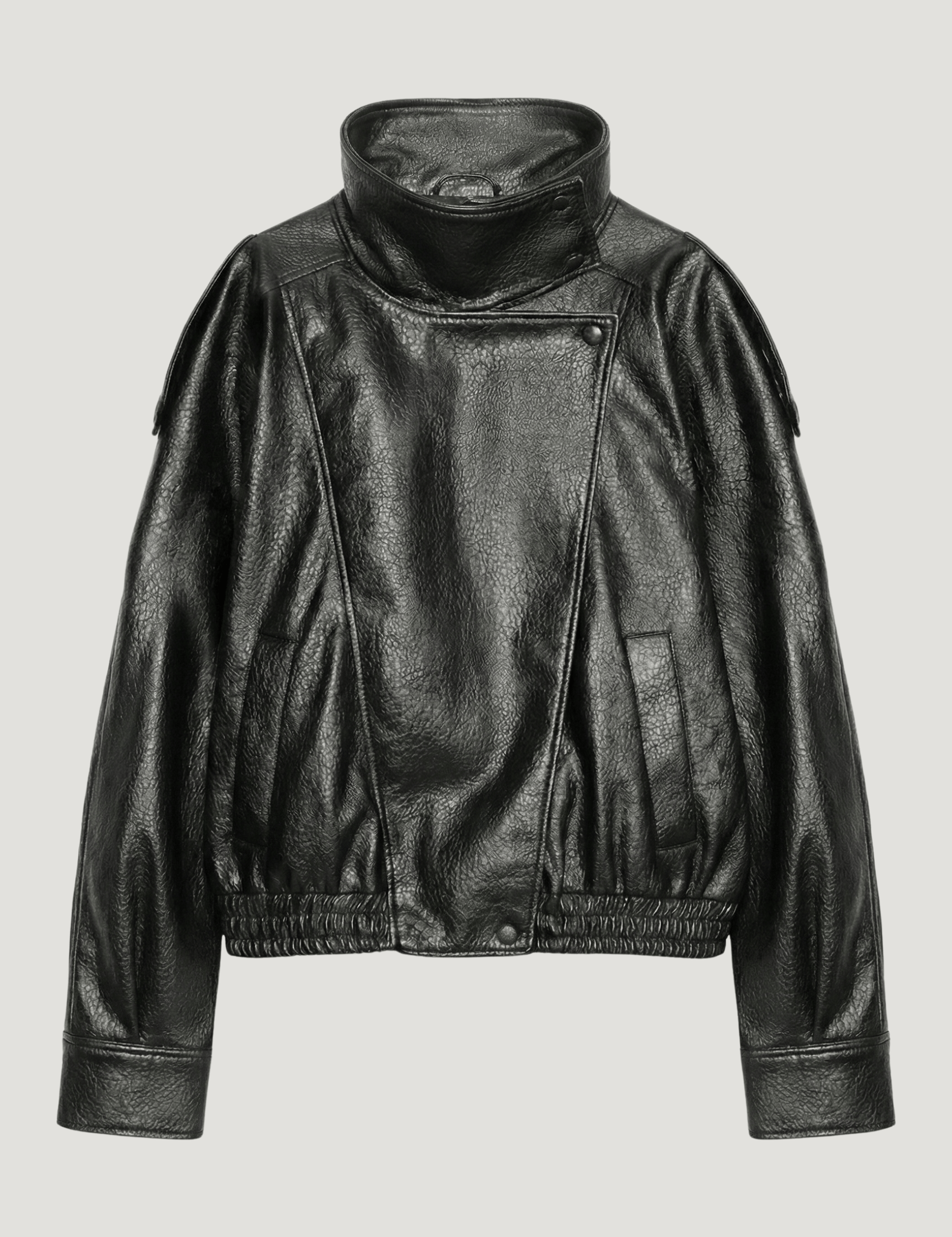 Velira Felicia | Oversized High-Neck Faux Leather Jacket Felicia | Per didelis aukštas kaklas dirbtinės odos švarkas