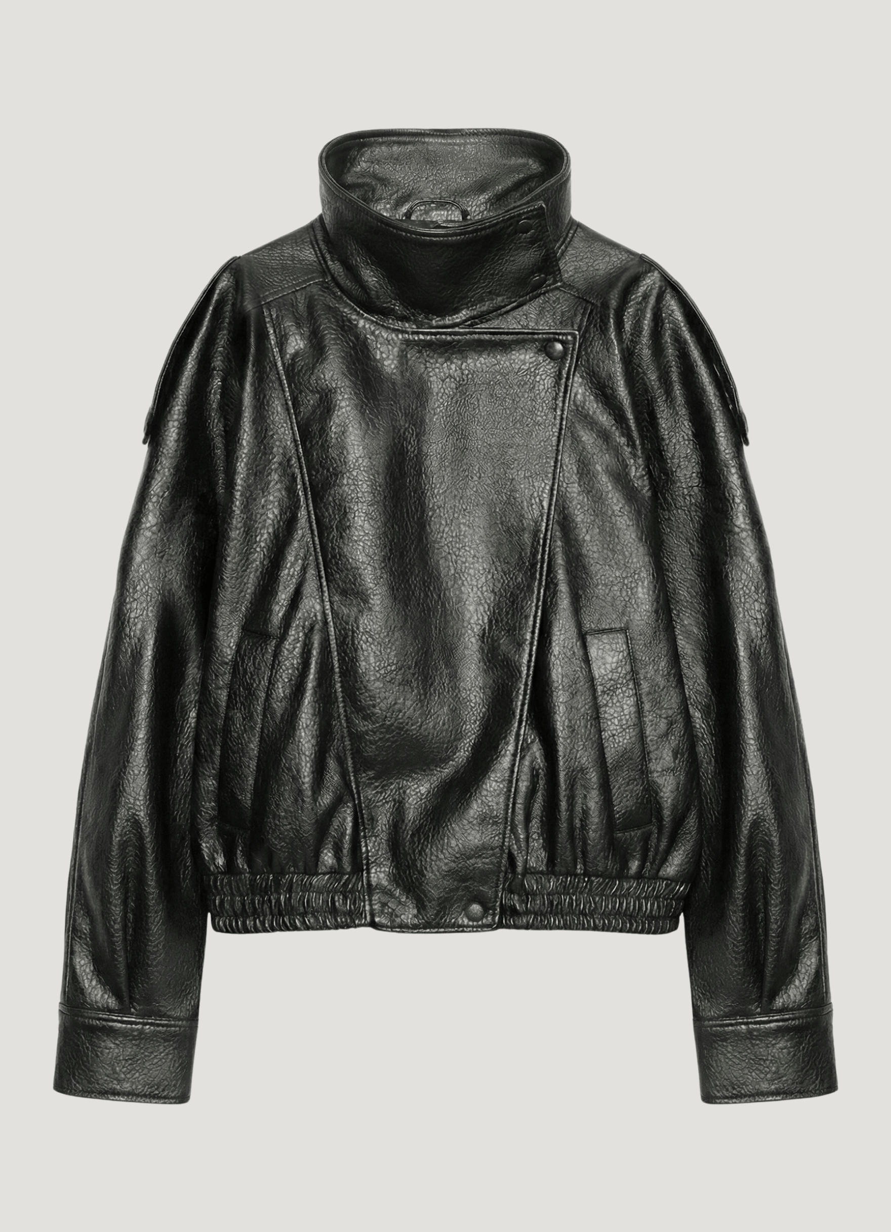 Velira Felicia | Oversized High-Neck Faux Leather Jacket Felicia | Per didelis aukštas kaklas dirbtinės odos švarkas