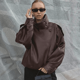 Velira Felicia | Oversized High-Neck Faux Leather Jacket Felicia | Per didelis aukštas kaklas dirbtinės odos švarkas