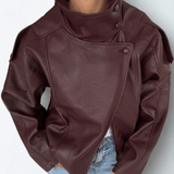 Velira Felicia | Oversized High-Neck Faux Leather Jacket Felicia | Per didelis aukštas kaklas dirbtinės odos švarkas