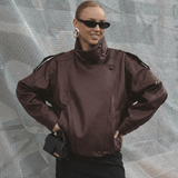 Velira Felicia | Oversized High-Neck Faux Leather Jacket Felicia | Per didelis aukštas kaklas dirbtinės odos švarkas