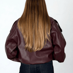 Velira Felicia | Oversized High-Neck Faux Leather Jacket Felicia | Per didelis aukštas kaklas dirbtinės odos švarkas