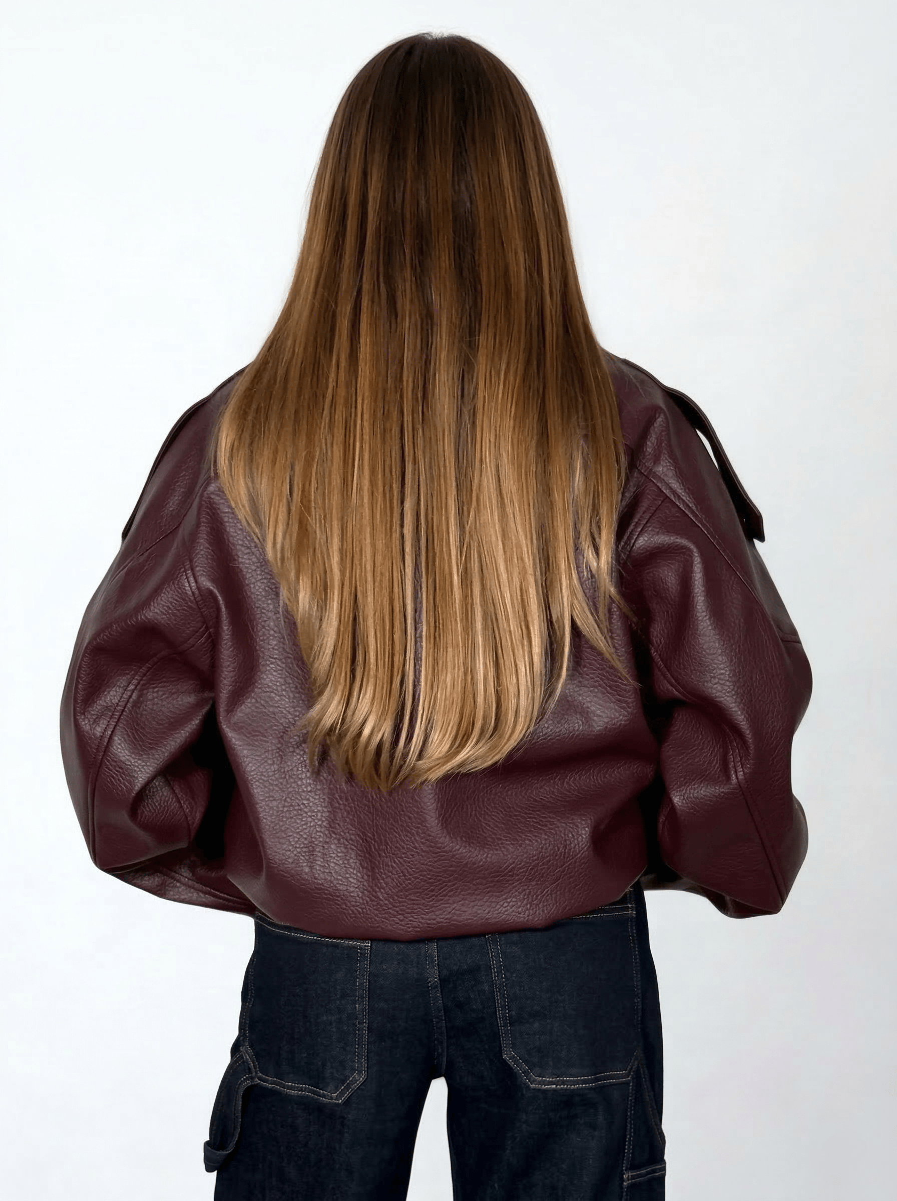 Velira Felicia | Oversized High-Neck Faux Leather Jacket Felicia | Per didelis aukštas kaklas dirbtinės odos švarkas
