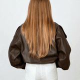 Velira Felicia | Oversized High-Neck Faux Leather Jacket Felicia | Per didelis aukštas kaklas dirbtinės odos švarkas