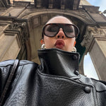 Velira Felicia | Oversized High-Neck Faux Leather Jacket Felicia | Per didelis aukštas kaklas dirbtinės odos švarkas