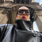 Velira Felicia | Oversized High-Neck Faux Leather Jacket Felicia | Per didelis aukštas kaklas dirbtinės odos švarkas