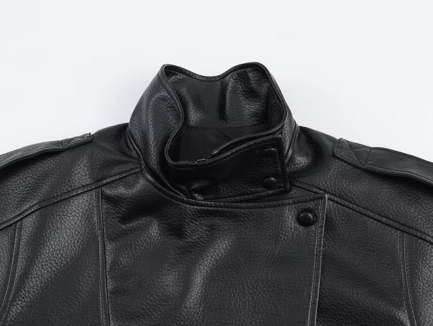Velira Felicia | Oversized High-Neck Faux Leather Jacket Felicia | Per didelis aukštas kaklas dirbtinės odos švarkas