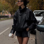 Velira Felicia | Oversized High-Neck Faux Leather Jacket Felicia | Per didelis aukštas kaklas dirbtinės odos švarkas