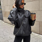 Velira Felicia | Oversized High-Neck Faux Leather Jacket Felicia | Per didelis aukštas kaklas dirbtinės odos švarkas