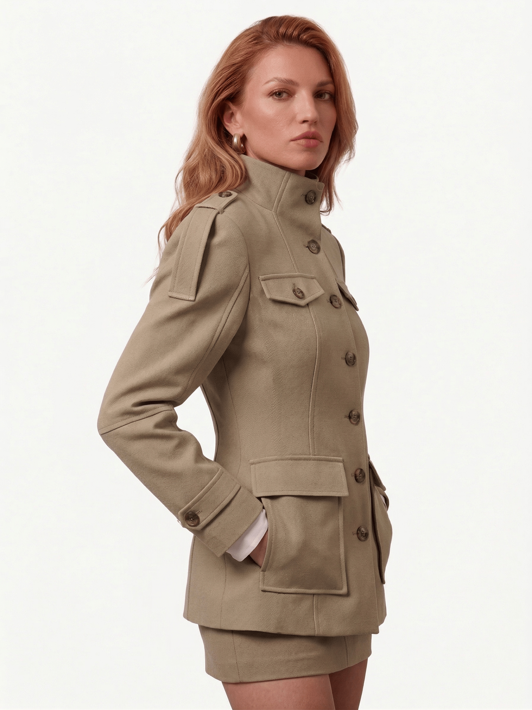 Velira Florence | Structured Button-Up Cotton Jacket Florencija | Struktūrizuota Medvilninė Striukė Su Mygtukais
