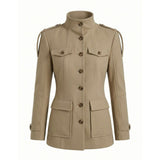 Velira Florence | Structured Button-Up Cotton Jacket Florencija | Struktūrizuota Medvilninė Striukė Su Mygtukais