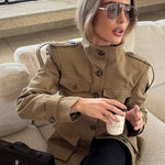 Velira Florence | Structured Button-Up Cotton Jacket Florencija | Struktūrizuota Medvilninė Striukė Su Mygtukais