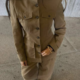 Velira Florence | Structured Button-Up Cotton Jacket Florencija | Struktūrizuota Medvilninė Striukė Su Mygtukais