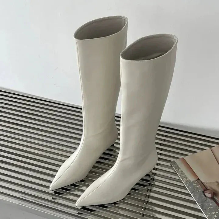 Velira Footwear Women Balta / 5.0 Milano Aštrūs Pirštai Iki Kelių Batai