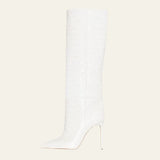 Velira Footwear Women Balta / 5.0 Prahos Akmens Stiletto Batai