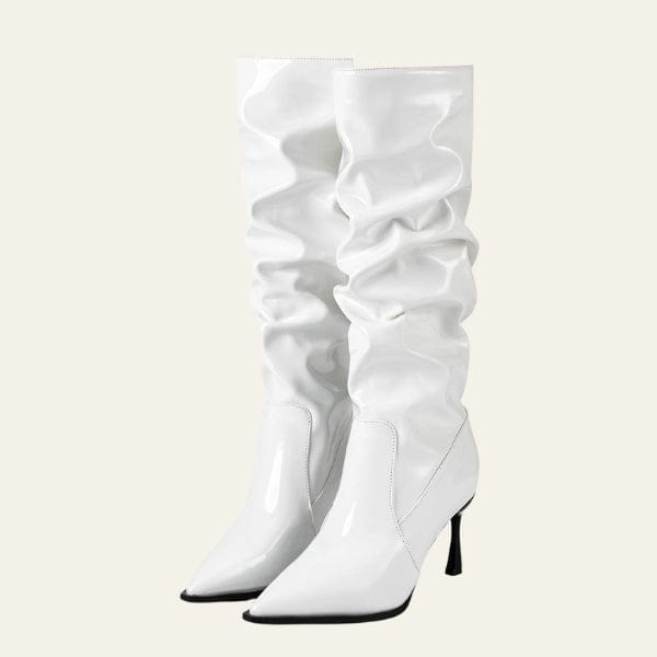 Velira Footwear Women Balta / 7.0 Verona Gloss Slouch Kelnių Batai