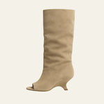 Velira Footwear Women Bežinė / 5.0 Valensijos Suede Peep-Toe Batai