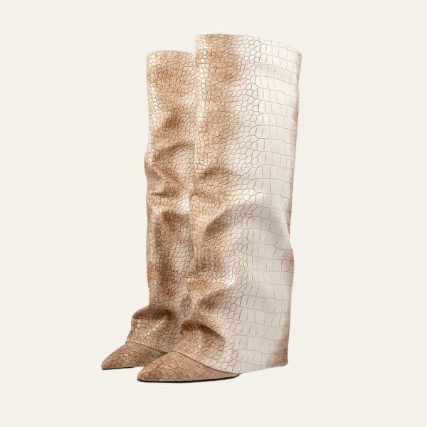 Velira Footwear Women Bežinė / 6.0 Manhatano krokodilo efekto platforminiai batai