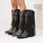 Velira Footwear Women Dakota Fringe Vakarų Kelių Batai