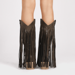 Velira Footwear Women Dakota Fringe Vakarų Kelių Batai