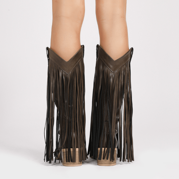 Velira Footwear Women Dakota Fringe Vakarų Kelių Batai