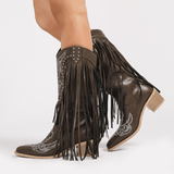Velira Footwear Women Dakota Fringe Vakarų Kelių Batai