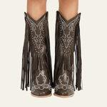 Velira Footwear Women Dakota Fringe Vakarų Kelių Batai