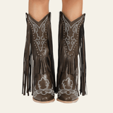 Velira Footwear Women Dakota Fringe Vakarų Kelių Batai