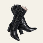 Velira Footwear Women Dakota Metalinės Vakarų Blokinio Kulno Batai