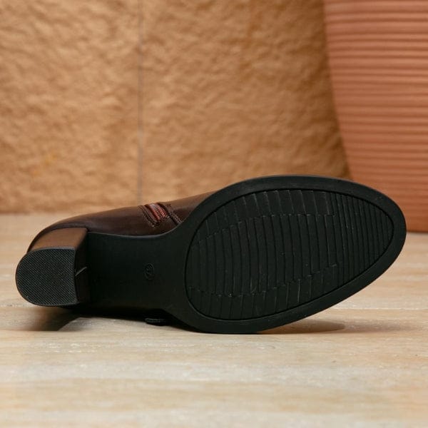 Velira Footwear Women Florencijos Buckle-Strap Kelių Ilgio Kulniukai