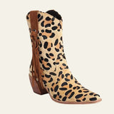 Velira Footwear Women Geltona / 5.0 Sedonos leopardų rašto kaubojiški batai