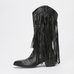 Velira Footwear Women Juoda / 5.0 Dakota Fringe Vakarų Kelių Batai