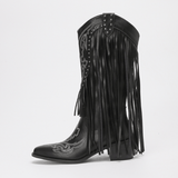 Velira Footwear Women Juoda / 5.0 Dakota Fringe Vakarų Kelių Batai