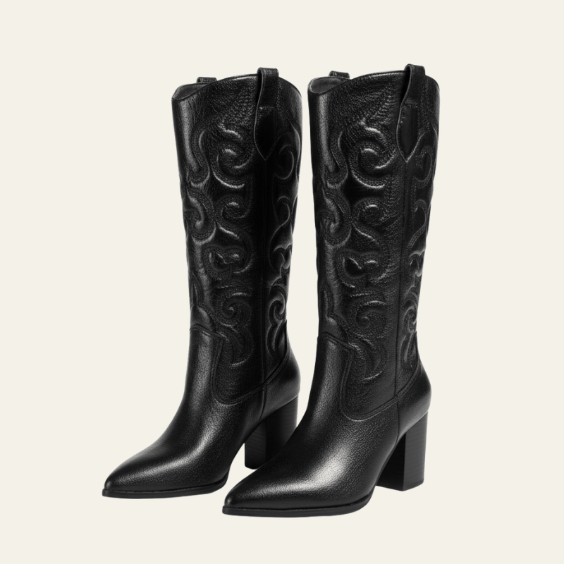 Velira Footwear Women Juoda / 5.0 Dakota Metalinės Vakarų Blokinio Kulno Batai