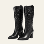 Velira Footwear Women Juoda / 5.0 Dakota Metalinės Vakarų Blokinio Kulno Batai