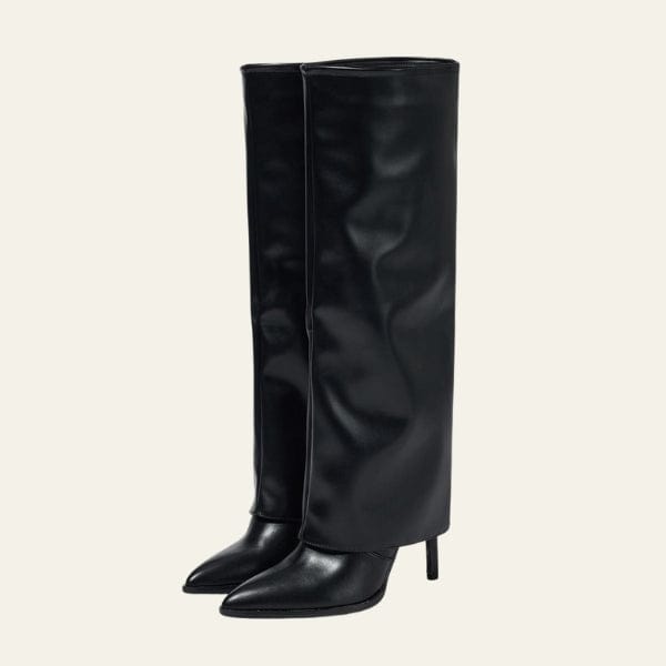 Velira Footwear Women Juoda / 5.0 Soho Fold-Over Stiletto Batai