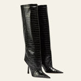 Velira Footwear Women Juoda / 5.0 Vienos Kroko Stiletto Batai