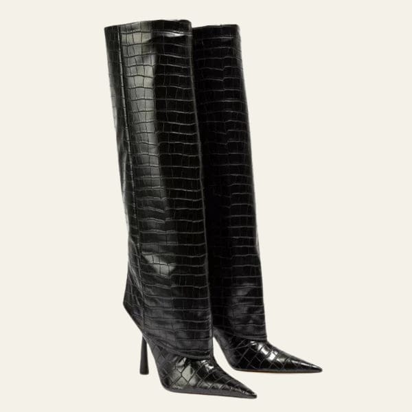 Velira Footwear Women Juoda / 5.0 Vienos Kroko Stiletto Batai