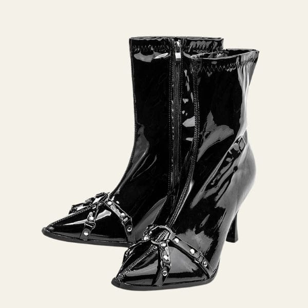 Velira Footwear Women Juoda / 6.0 Vidurnakčio naginėmis diržais apauti batai