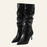 Velira Footwear Women Juoda / 7.0 Verona Gloss Slouch Kelnių Batai