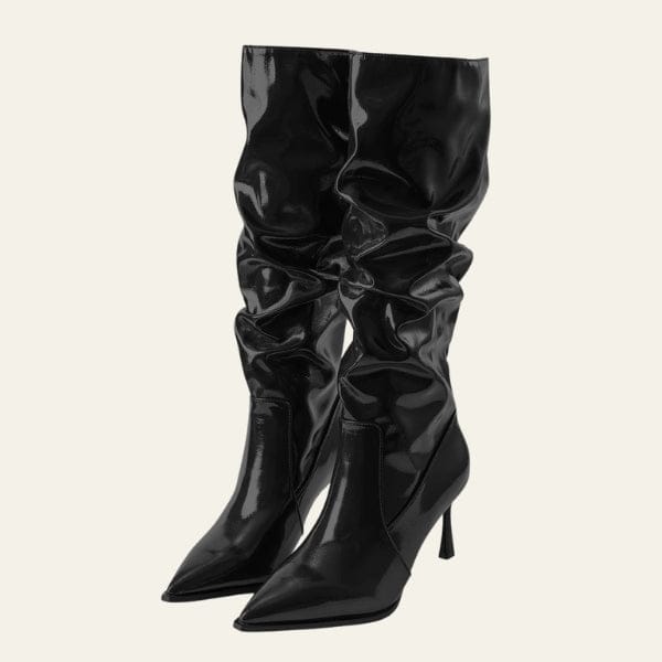 Velira Footwear Women Juoda / 7.0 Verona Gloss Slouch Kelnių Batai