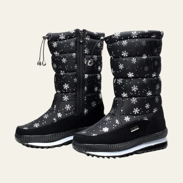 Velira Footwear Women Juodas Raštas / 6.0 Šiaurės Izoliuoti Siuvinėti Sniego Batai