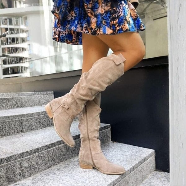 Velira Footwear Women Kreminė / 5.0 Verona Minkšti, Palaidūs Ilgi Batai