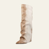 Velira Footwear Women Manhatano krokodilo efekto platforminiai batai