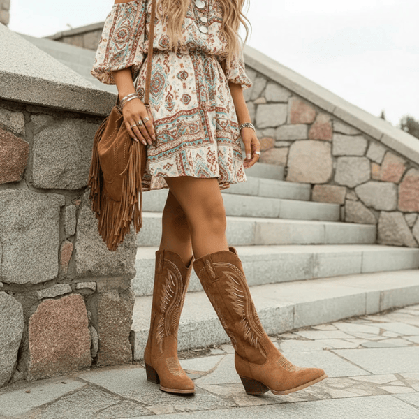 Velira Footwear Women Maren Siuvinėtos Vakarų Batai