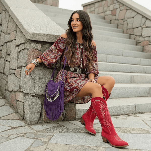 Velira Footwear Women Maren Siuvinėtos Vakarų Batai